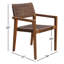 Chaise empilable en eucalyptus et en osier tressé brun, paquet de 4