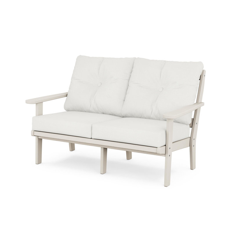 Mission Deep Seating Loveseat, Teak, Navy