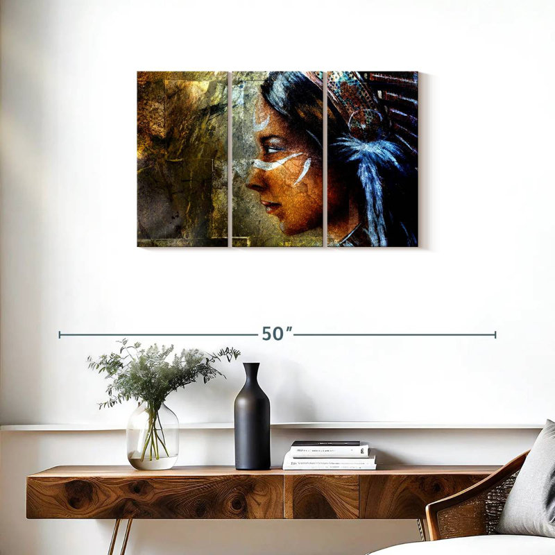 Beautiful American Indian, H 20 po x l 33 po