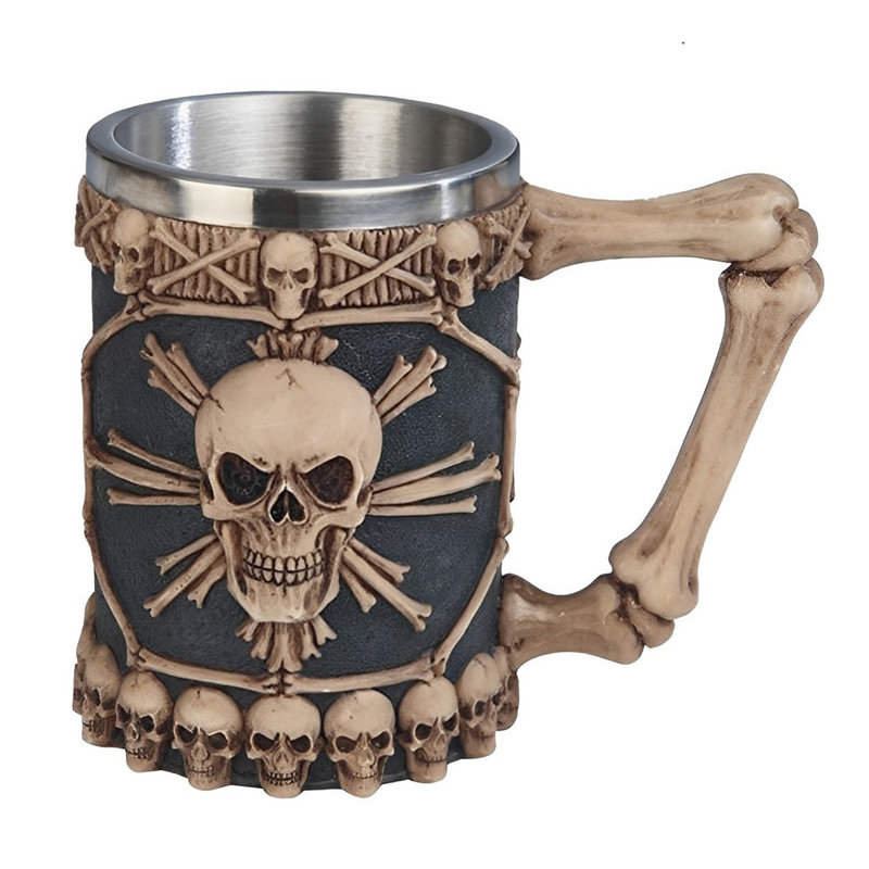 5 1/2" high Skull Stainless Mug