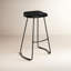 Tabouret de bar et de comptoir Geonna en bois massif, style selle, avec repose-pieds-343382047-366021793