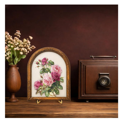 Vintage Pink Rose Wall Art Sign 8x10 Inch