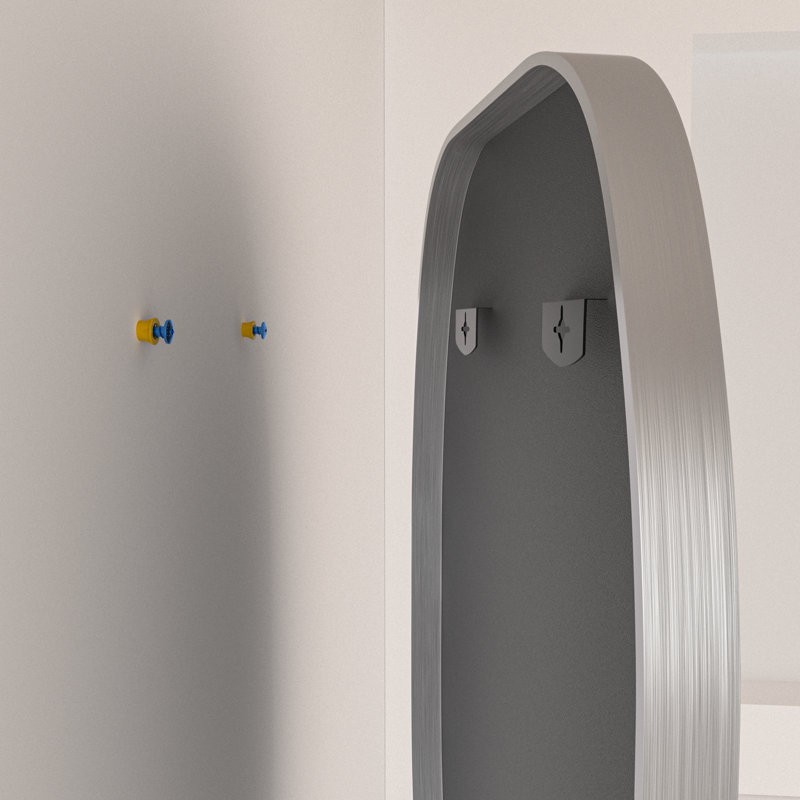 Miroir de salle de bain ovale, Argent argent, H 40 po x l 30 po