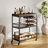 Modern Home Bar Cart with Wine Glass Rack & Wheels - Mobile Serving Cart for Kitchen, Dining, or Living Room-1321813716