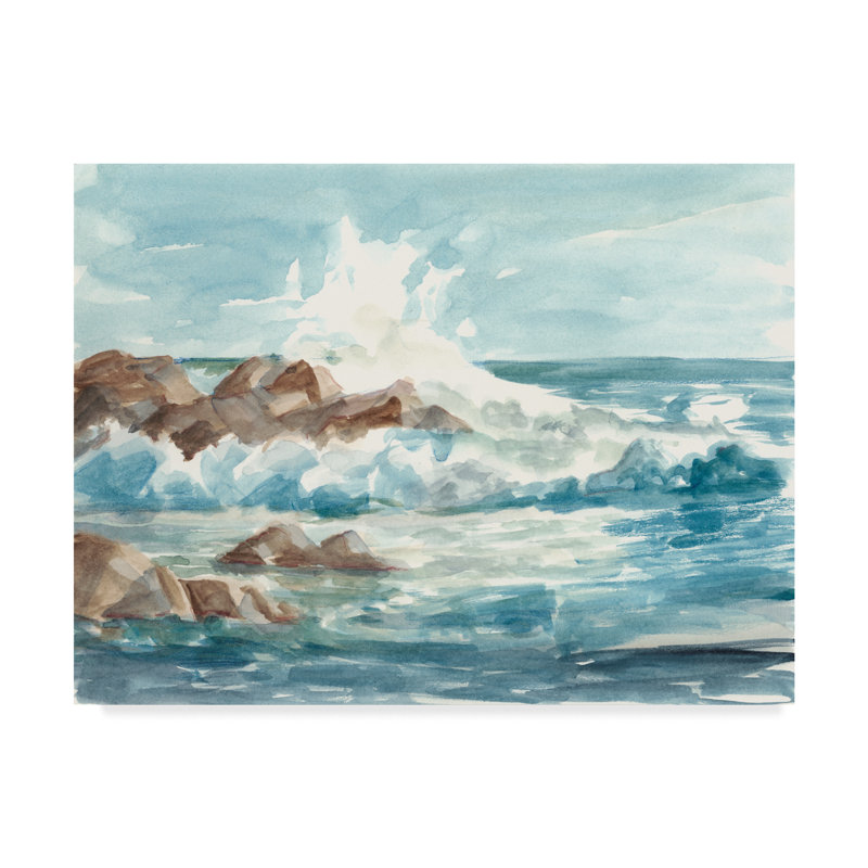 « côtier aquarelle i », reproduction de peinture à l’acrylique sur toile tendue, H 24 po x l 32 po x P 2 po