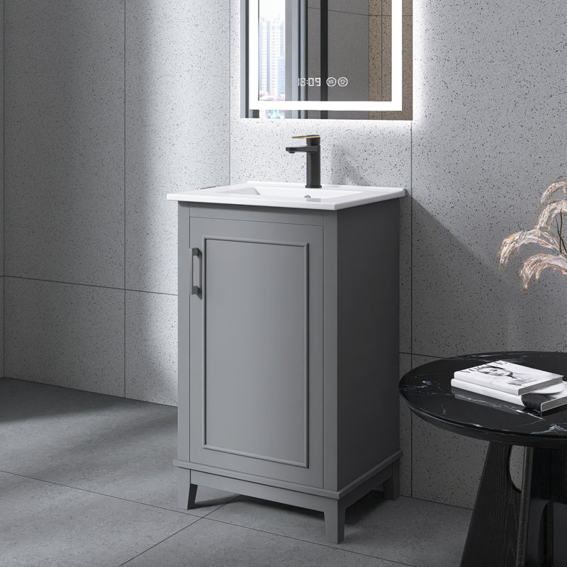 Ensemble de meuble-lavabo simple 20 po Bryhanna, Gris