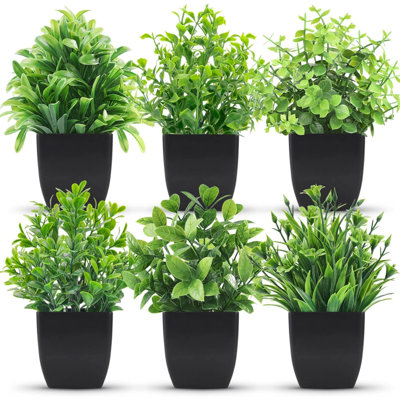 Paquet de 6 mini plantes artificielles pour bureau à domicile