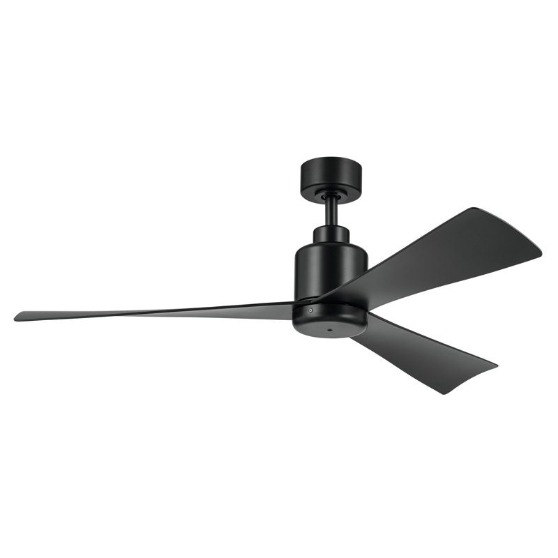 Ventilateur de plafond 3 pales 52 pouces avec télécommande, Noir satiné