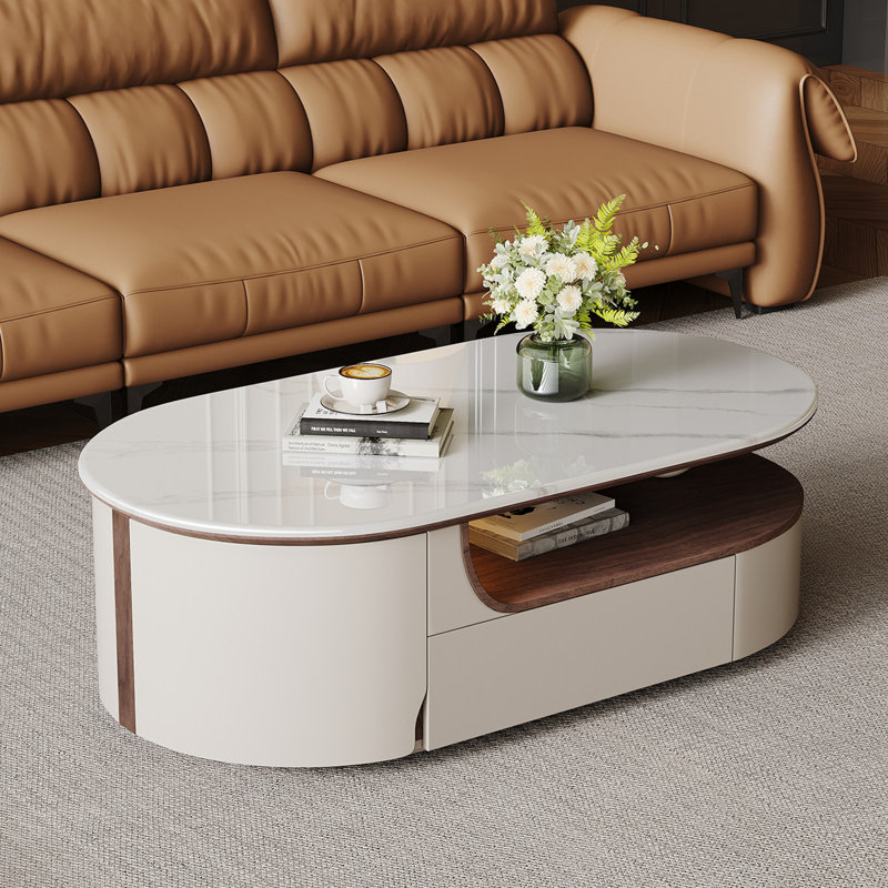 Table basse ovale en pierre