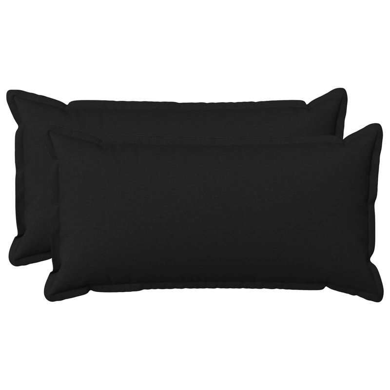 Light Grey Cushion Cover, Rectangle 40cm H x 70cm W, Black