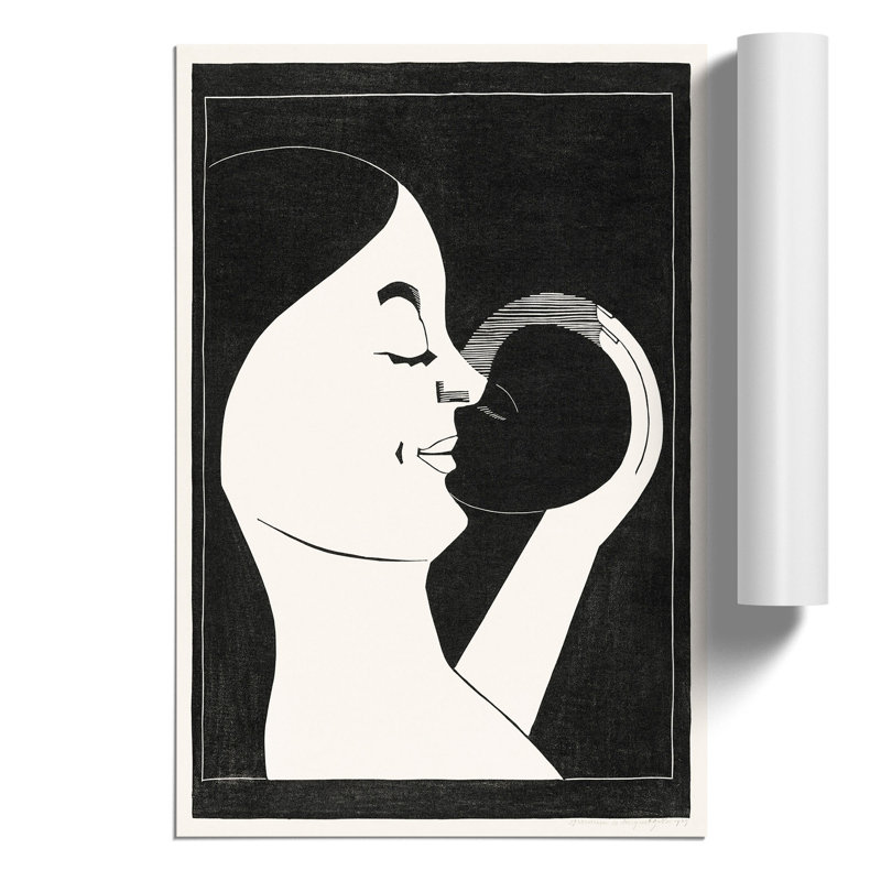 Mother and Child by Samuel De Mesquita - Unframed Painting, 59cm H x 42cm W x 0.1cm D