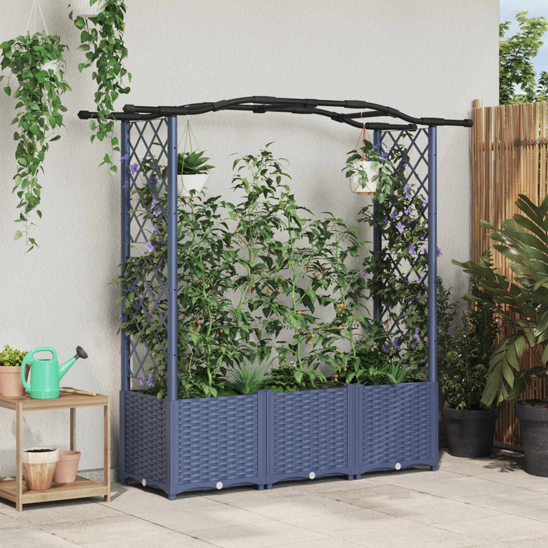 Raised Garden Bed, 142cm H x 164cm W x 40cm D, Grey