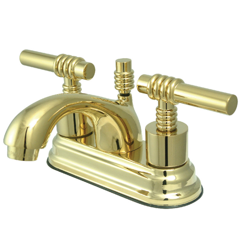 Milano Centerset Bathroom Faucet with Drain Assembly, Polished Brass