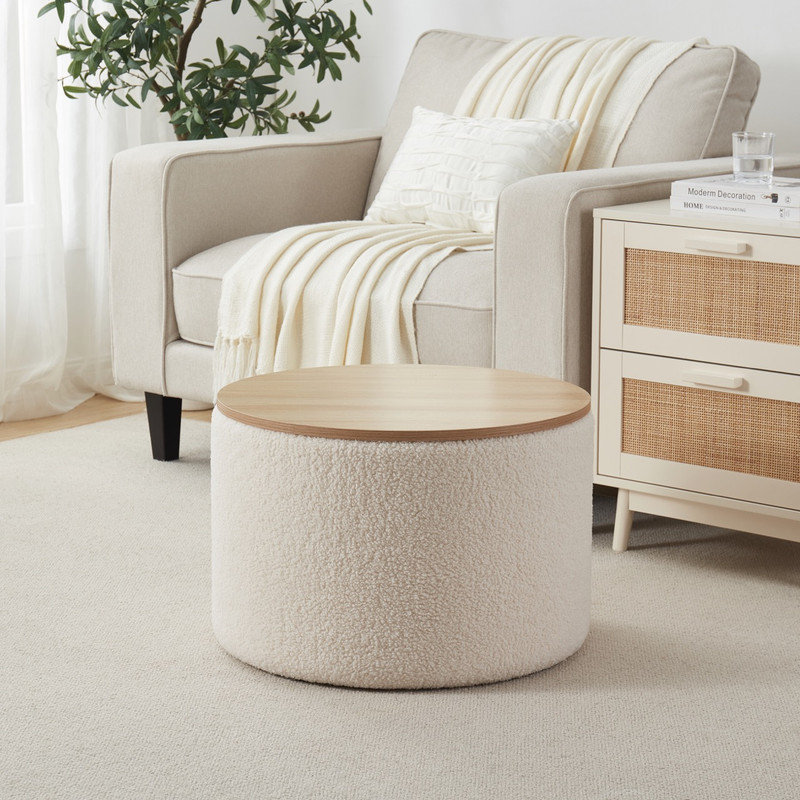 Table basse ronde avec repose-pieds Boucle