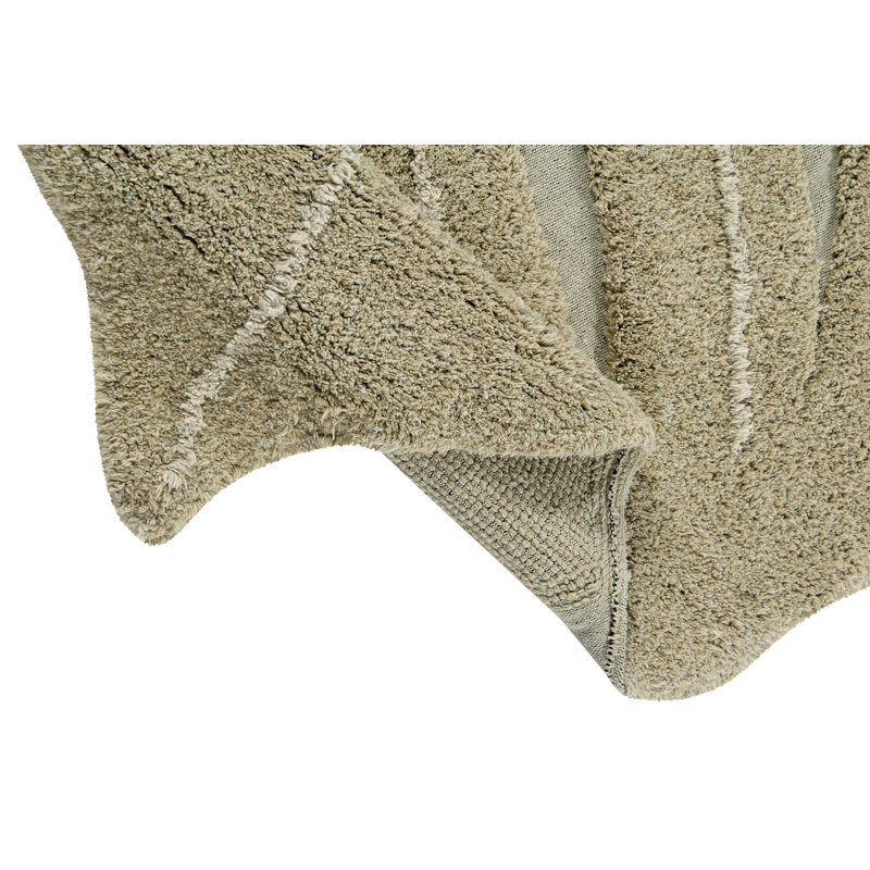 Cotton Area Rug in Gray/Tan