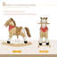 Chevaux à bascule et animaux 11,8 x 4,3 x 11 avec structure en métal en bois de peuplier beige et métal