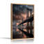 «Suspension Bridge Over Water with City Skyline», art mural-252759150