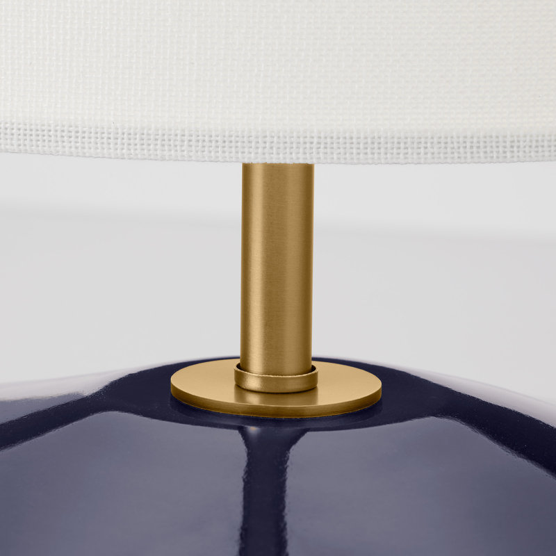 Cade Ceramic Standard Table Lamp, Polar Blue/Crystal Cobalt