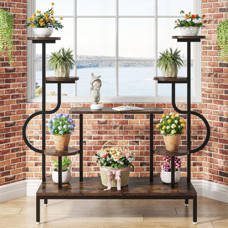 Eight-Tier Plant Stand Round Square Shelves Decor Organizer