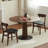 Brown Round Solid Wood Dining table-2139205381