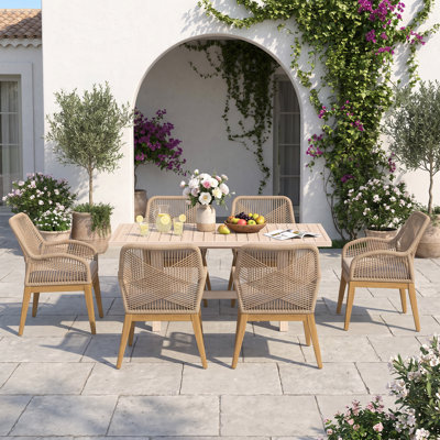 Vowinckel 6-person Outdoor Rectangular Dining Set With Cushions