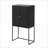 Cabinets, 2-Door Accent Cabinet with Storage &amp; Display, 31.5x16.5x60, Acacia Wood, Black | Modern | MDF+Iron,Solid Wood