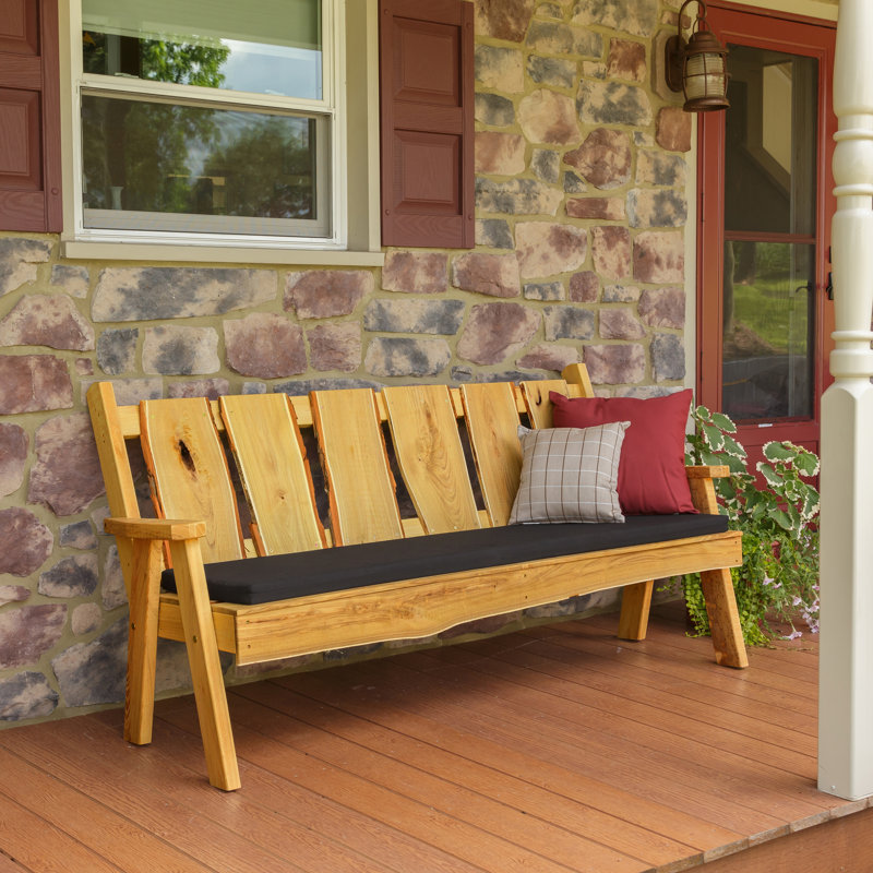 Lucille Solid Wood Outdoor Bench, Natural 