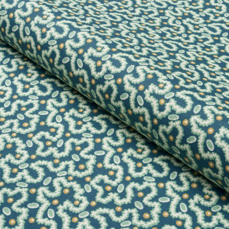 Tissu Leonie Vermicelli, Bleu sarcelle