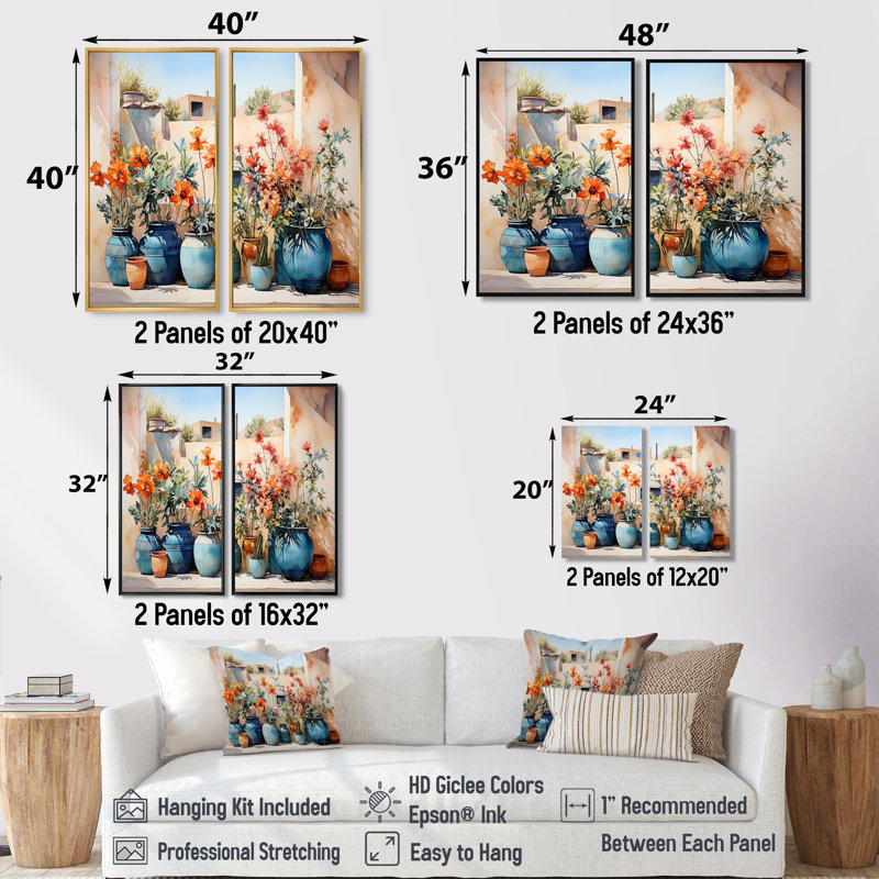 Aquarelle florale bleue III, 40" H x 40" W, Wrapped Canvas, Does Not Apply
