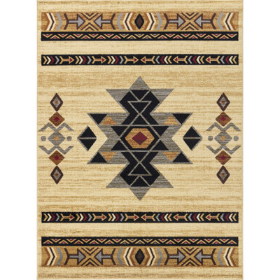 Durable Polypropylene Southwest-inspired Area Rug For High-traffic Home Spaces
