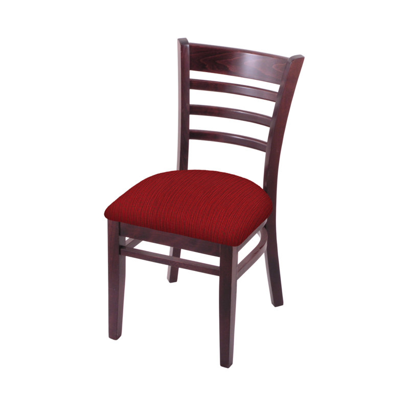 18'' H Upholstered Beech Side Chair, Dark Cherry, Graph Ruby