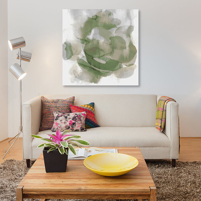 «Flow II», reproduction d'impression sur toile indigo, H 12 po x l 12 po x P 0,75 po, Toile tendue, Pas de tapis