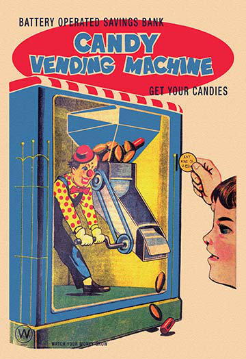 Machine à bonbons-impression de publicités, H 30 po x l 20 po
