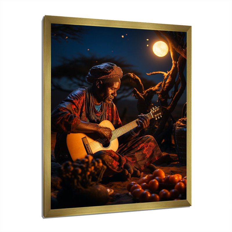 Ballam africain Serenading The IV, H 32 po x l 16 po x P 1 po, Encadrement doré