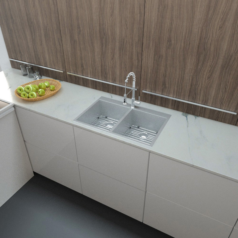 33'' L Double Bowl Stainless Steel Kitchen Sink