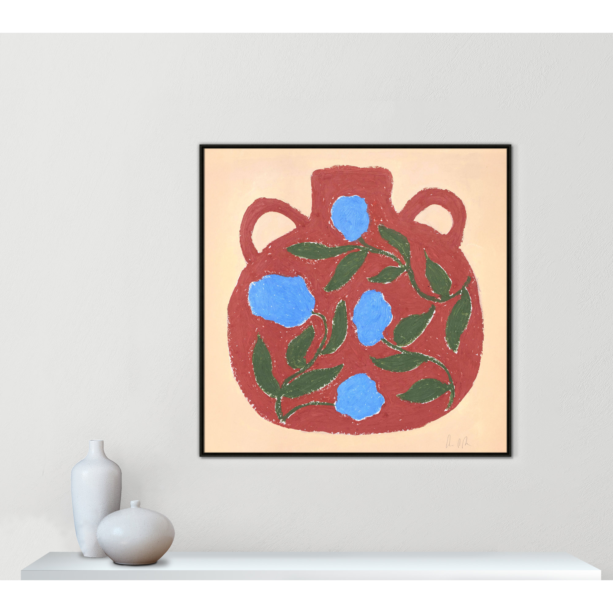 Vase No. 04 Print by Camilla Bergqvist, Espresso, 46.5" H x 46.5" W