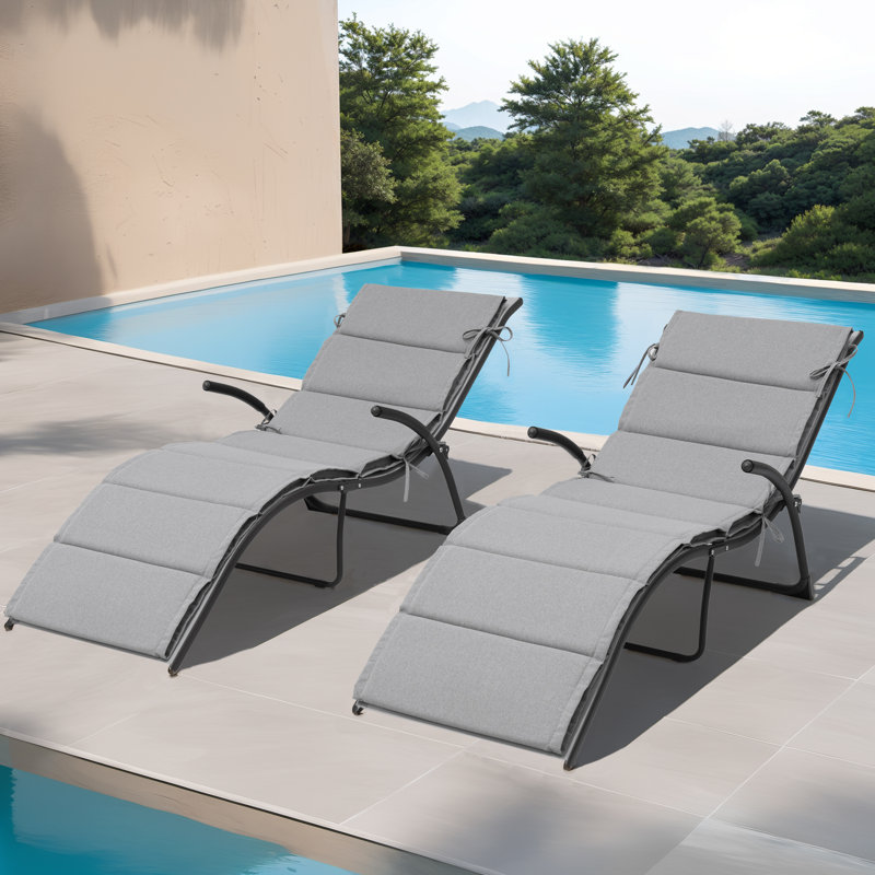 Latitude Run® Outdoor Seat/Back Cushion, Gray, 26" W x 80" D