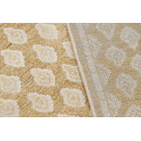 Rug & Kilim’S Modern Block Print Rug In Gold With Cream Floral Pattern