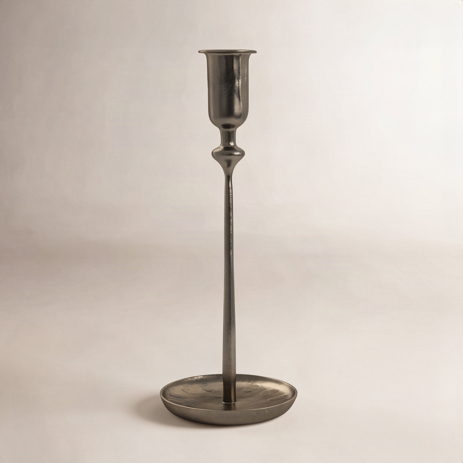 Brass Candlestick Holder, 12" H x 3.5" W x 3.5" D