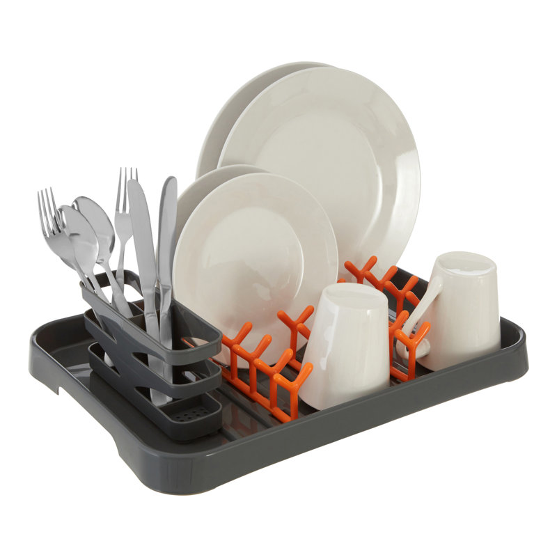 11cm Dish Drainer, Vibrant Orange / Grey