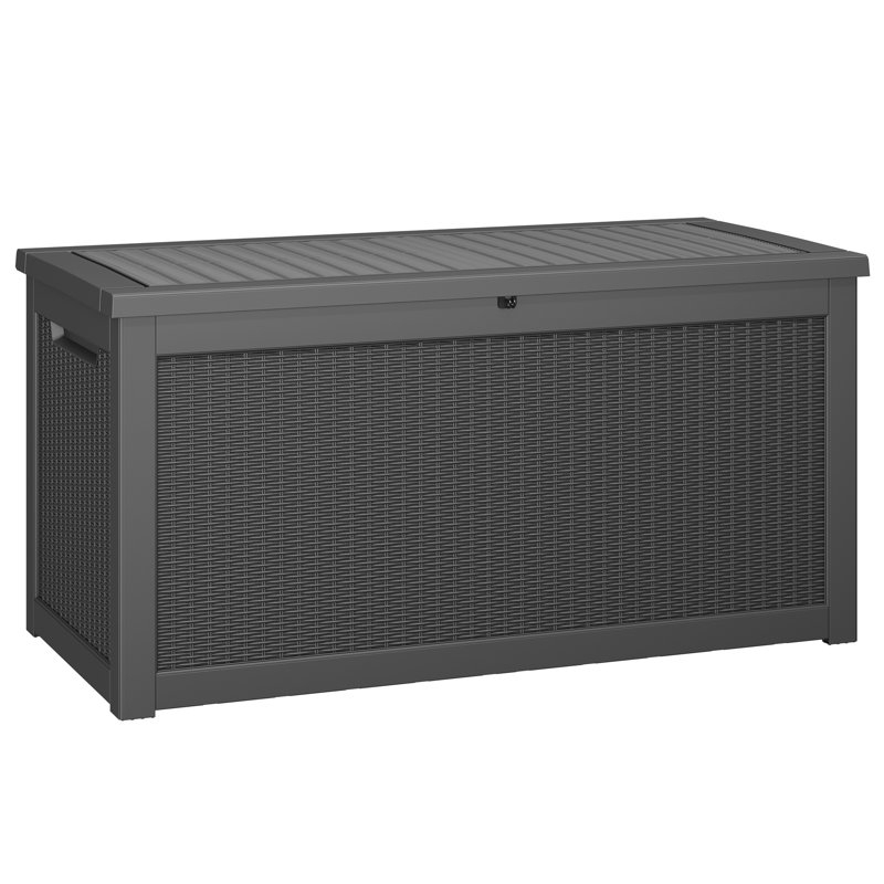 Coffre de terrasse verrouillable en résine résistant à l'eau de 320 gallons - Rangement extérieur multifonctionnel avec couvercle hydraulique
