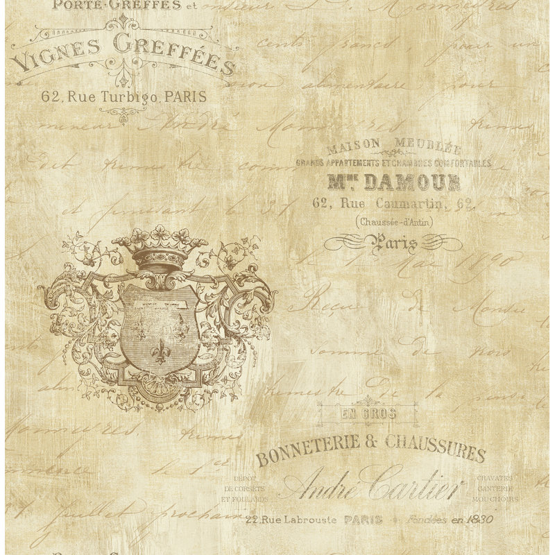 Rouleau de papier peint L 33 pi x l 20,5 po Santamaria, Or chaud