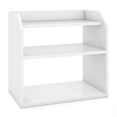 Étagère de rangement à 3 niveaux avec garde-corps et organisateur de table pour bureau à domicile