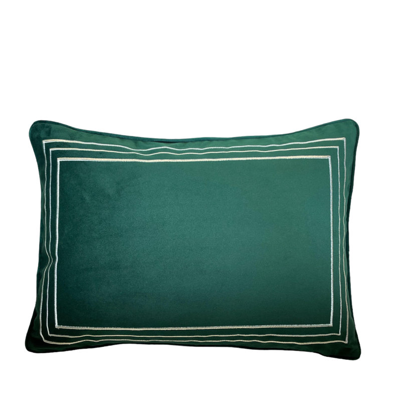  High Quality Velvet Lumbar Pillow Cover, Green