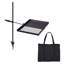 Barbecue pliant pivotant avec feu de camp - grille portative 2-en-1 avec sac de transport, noir
