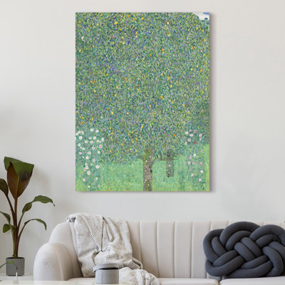 Leinwandbild Rosen unter Bäumen von Gustav Klimt