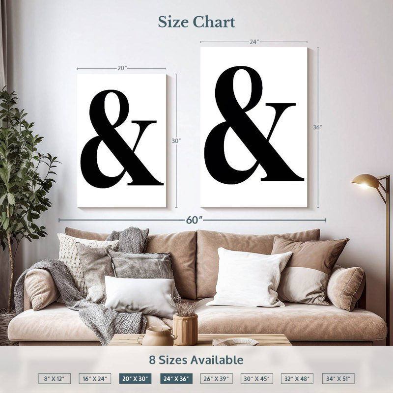 Tergel Minimalist Ampersand, 36" H x 24" W