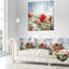 Coquelicots rouges sur fond nuageux - coussin à imprimé floral-29892430-29892434