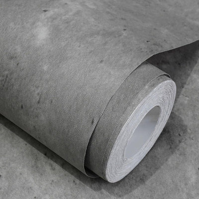 Papier peint texturé en béton mat WADILE, auto-adhésif et amovible, imperméable et résistant à l'huile, facile à utiliser et polyvalent pour une décoration murale moderne