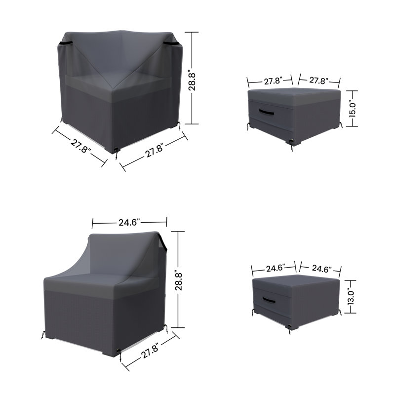 Housse pour ensemble de conversation en rotin Huang
